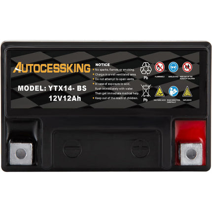 YTX5L-BS ATV Motorcycle Battery, 12v 4ah Sealed AGM Rechargeable Motorcycle Batteries, YTX5L-BS  Lead Acid Replacement Battery For Honda YUASA Yamaha, Maintenance Free High Performance SLA Battery