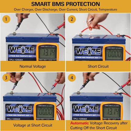 WEIZE LiFePO4 Lithium Camper Vans Batteries WEIZE