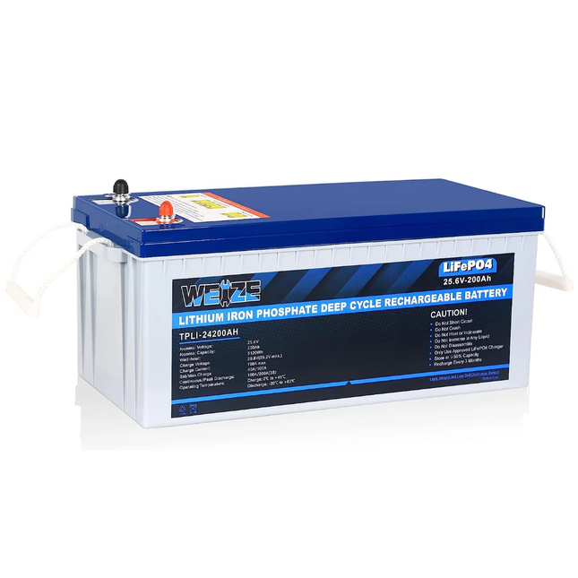 WEIZE 24V Lithium Battery, Deep Cycle LiFePO4 Battery Perfect for Home Backup, RV, Camping