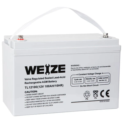 WEIZE Sealed Lead Acid Battery, Deep Cycle Battery for RV, Solar, Camping, Cabin, Marine and Off-Grid System