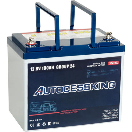 12v 100ah Lifepo4 Lithium Battery,12 Volt Lithium Group Size 24 Battery, Travel Trailer Battery