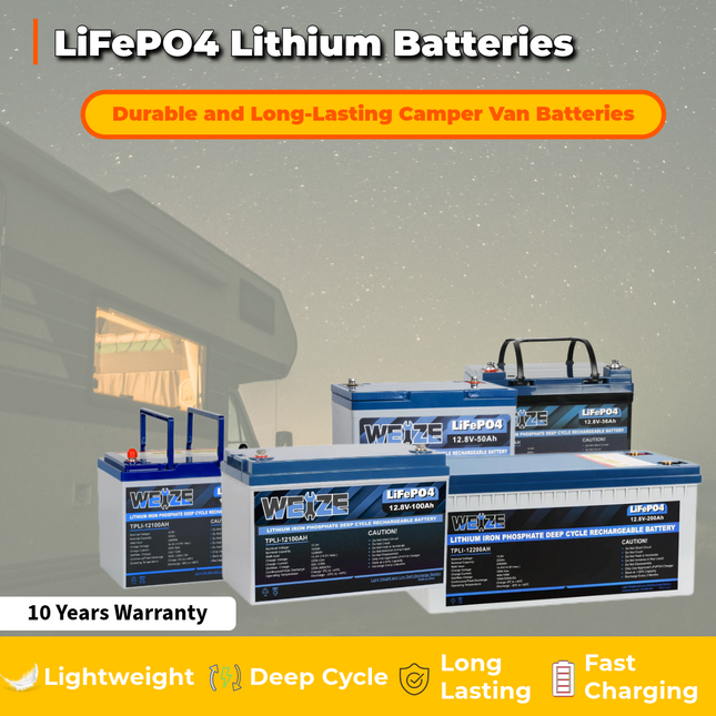 WEIZE LiFePO4 Lithium Camper Vans Batteries